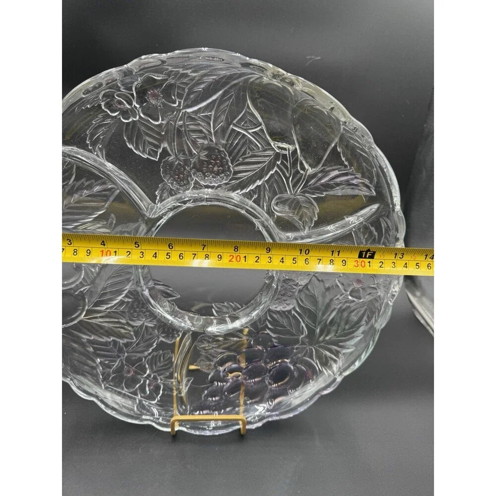 Vintage Wild Orchard By Savoir Virvre Glass Serving Platter